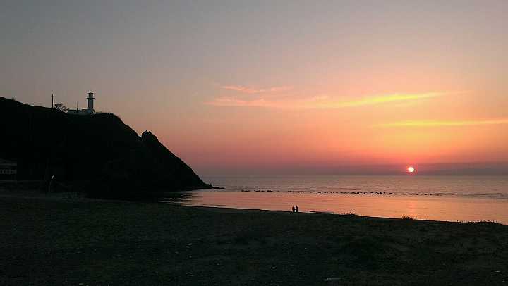 夕日を見に角田浜へ